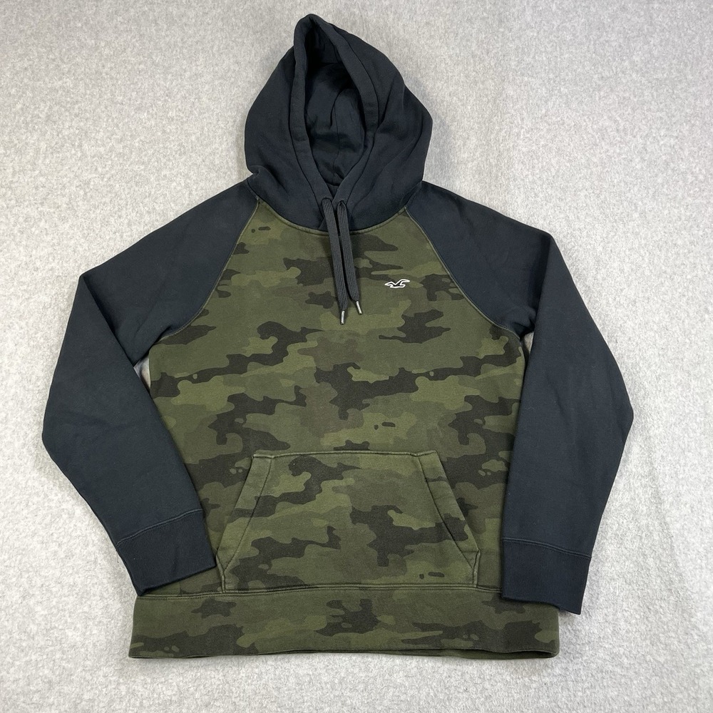 Hollister Camo Hoodie Sweatshirt Mens Small Pullover Y2K Cotton Streetwear